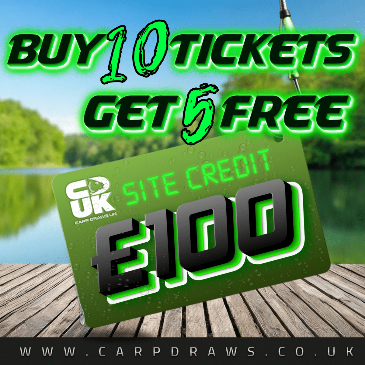 £100 Site Credit Buy 10 Tickets Get 5 FREE