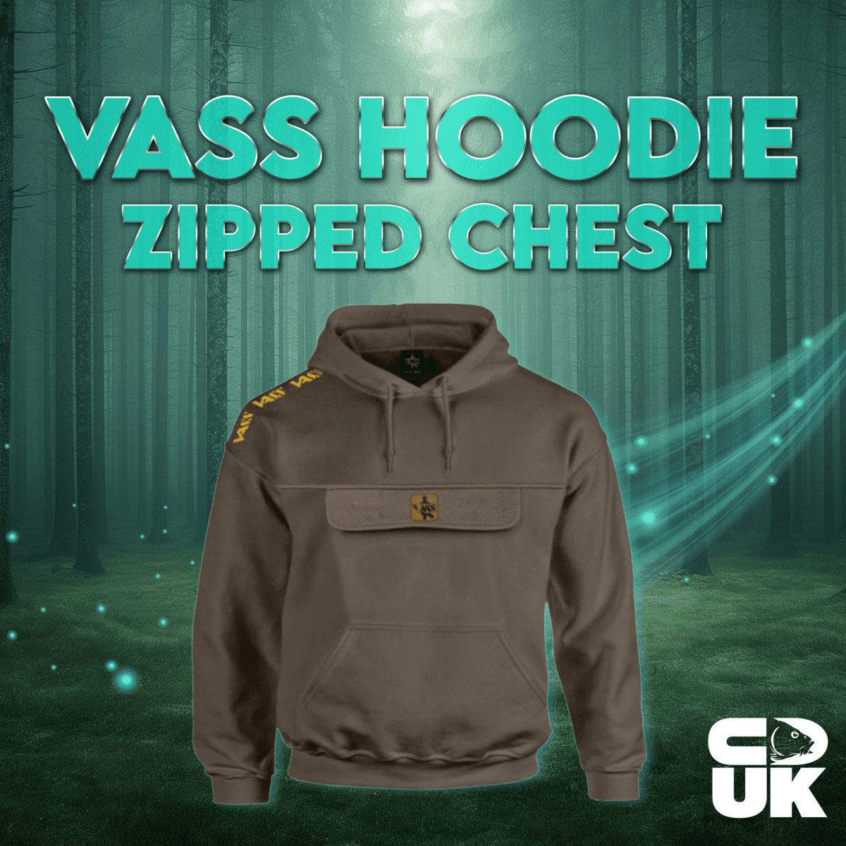 Vass Culture Zipped Chest Pocket Khaki Hoodie