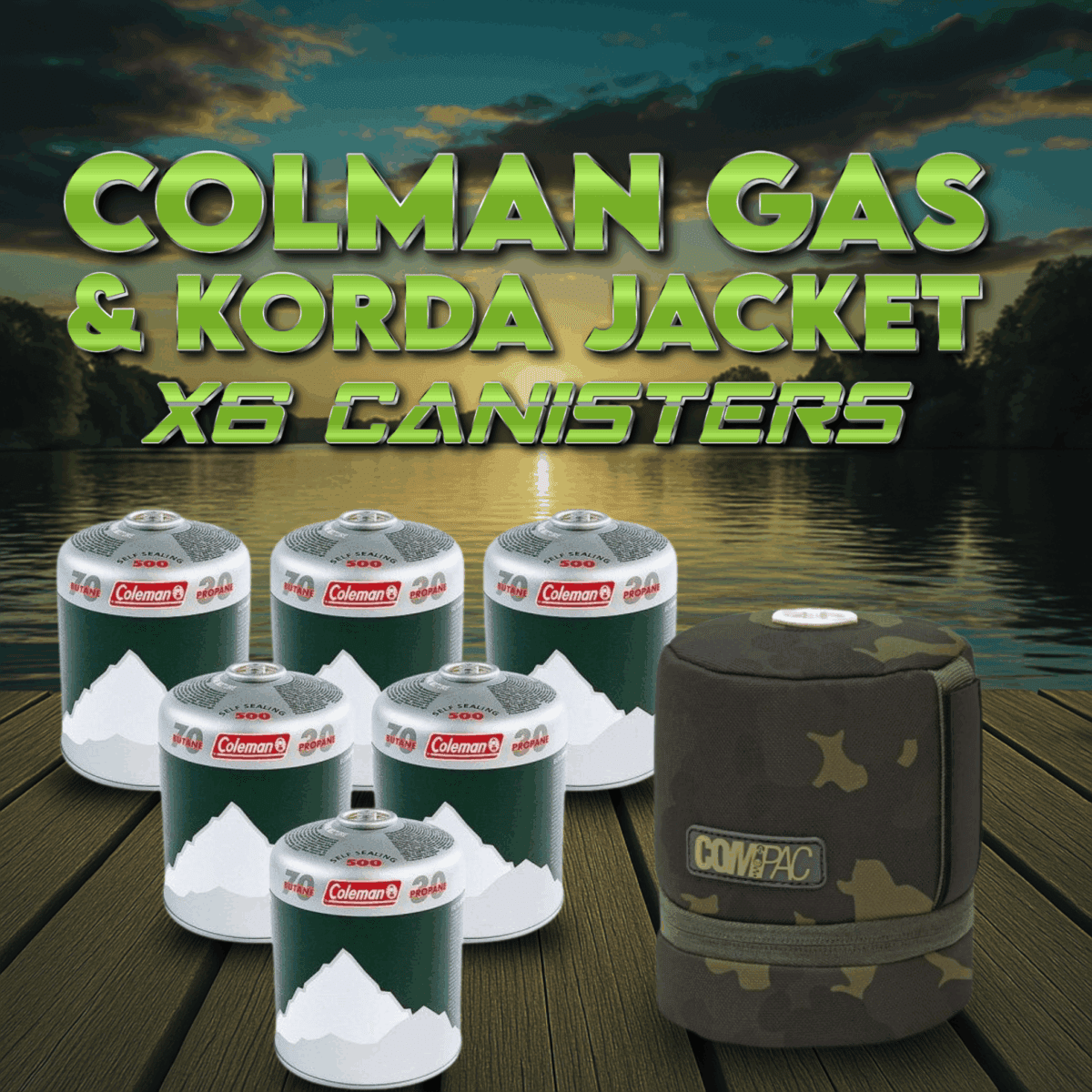 6 canister of Colman Gas and KORDA Jacket